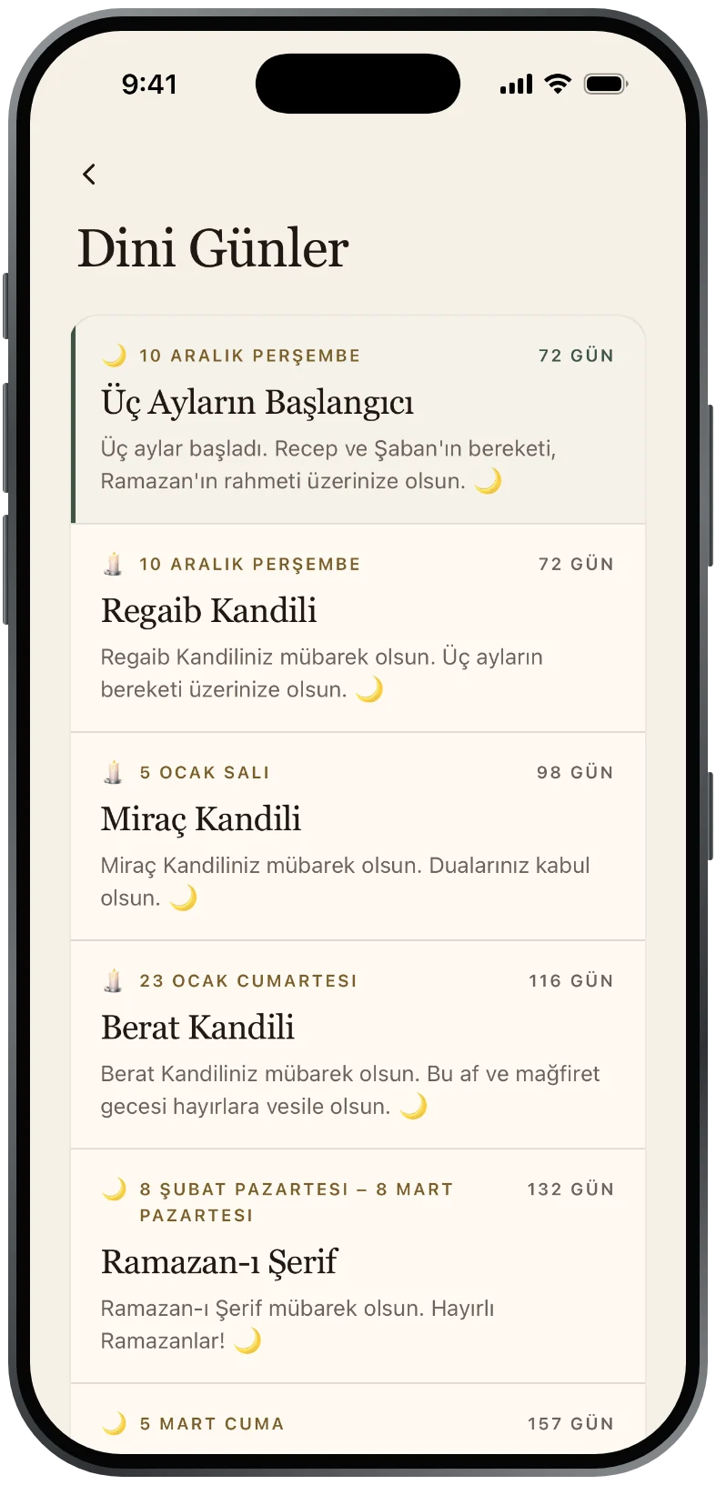 Yılın mübarek günleri